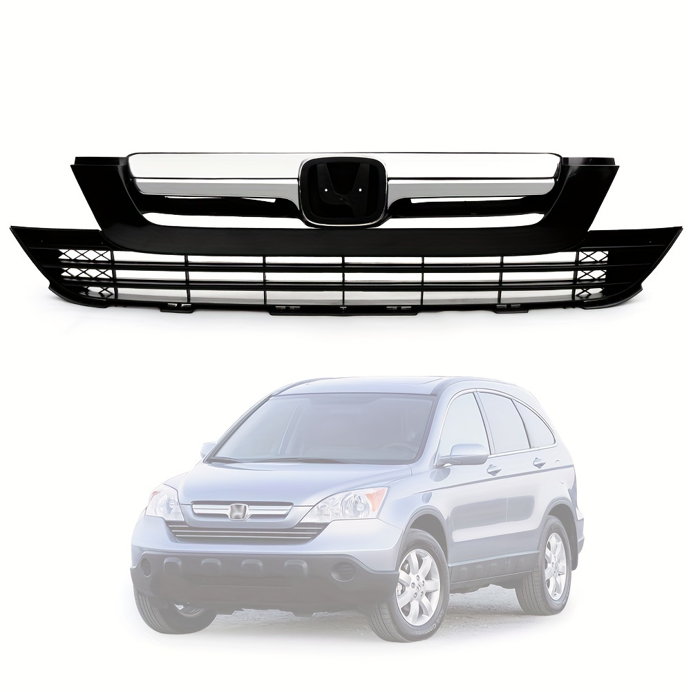 

Fit For Honda Crv Cr-v 2007-2009 Upper + Lower Grill Chrome Front Bumper Grill