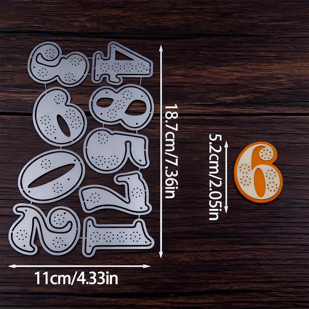 TEMU 1pc Number Metal Cutting Die, Diy Decoration Embossing Die Cut, Greeting Card Making Template, Suitable For Album Card Making, Handmade Card