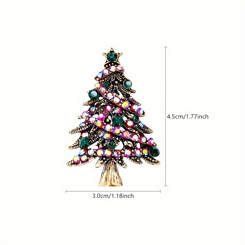Image of New Christmas Tree Brooch For Dresses, Shirts, Suits, Gowns, Sweaters, Scarves, Shawls, And Coats - Fashionable, Exquisite, And Elegant Daily And Party Accessory