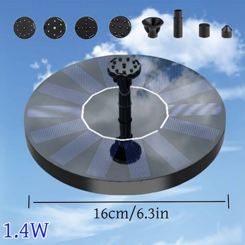 solar powered outdoor fountain with 4 interchangeable nozzles high quality water pump for pools aquariums and circular basin and tubing for easy setup solar water fountain