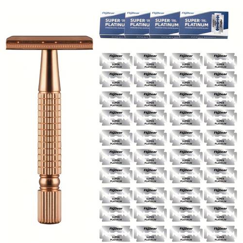 rose golden alloy safety razor for women stainless steel handle reusable unscented for beard and mustache face armpit tools additions