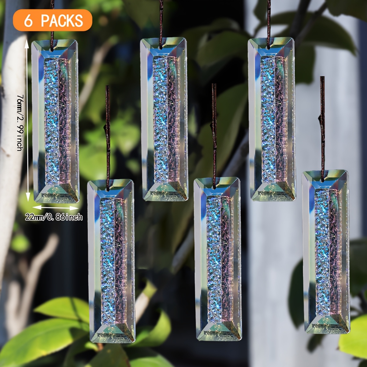 

6pcs Crystal Prism Sun - Pendants For Home & Window Decor, Ideal For Shui, Weddings, Engagements, Birthdays &