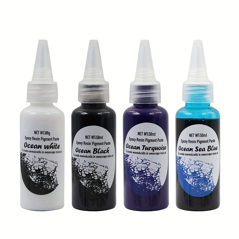 TEMU 1 Set Ocean Wave Resin Pigment (white///black) - 50ml/1.67oz High-concentration Oil-based Dye, Fade-resistant, Perfect For Resin Art And