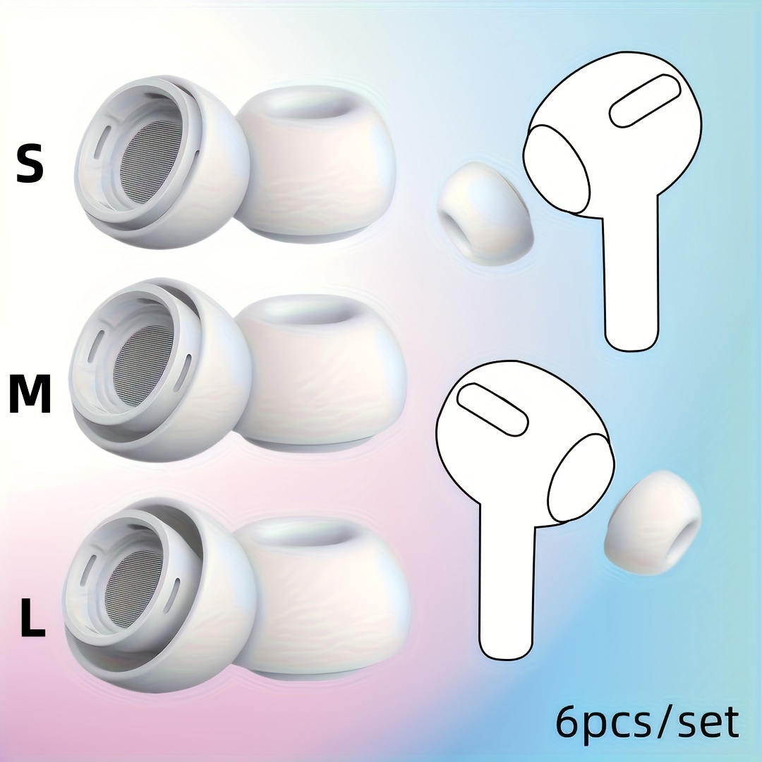 

6pcs/set, White Silicone Ear Cover: Sizes, Full Coverage For More Comfortable, Comfortable Earphone Covers