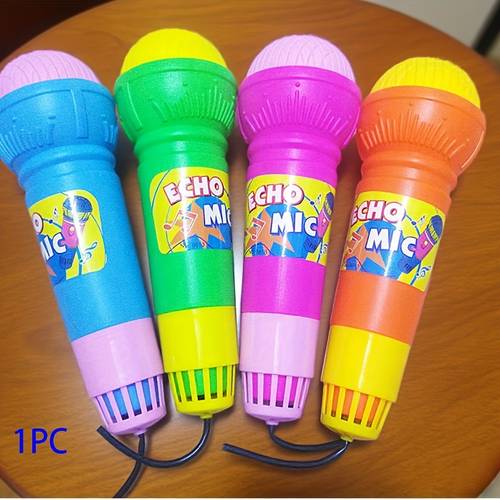 Echo microphone toy, transparent microphone prop, plastic microphone model toy, interactive small toy, festive small gift