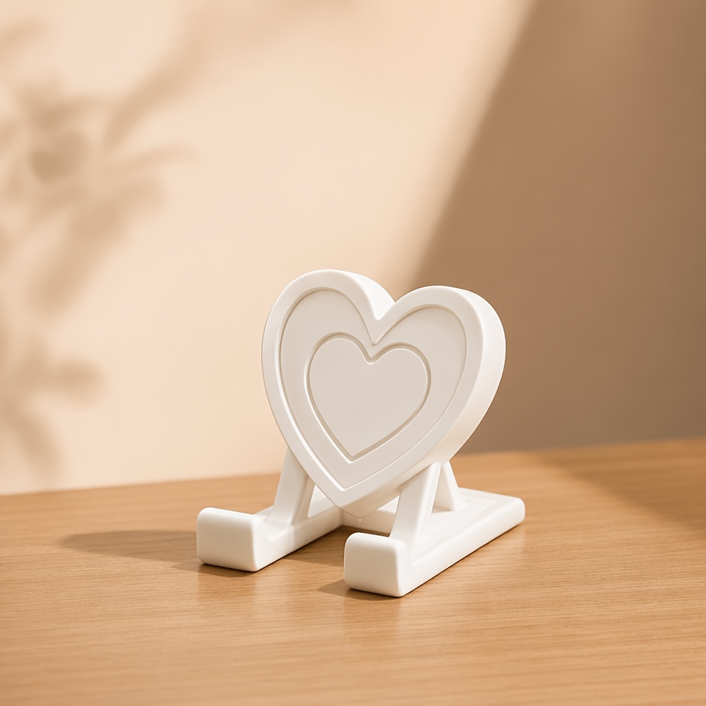 TEMU 1pc Heart-shaped Phone And Tablet Stand, Creative Desktop Holder With Romantic Design For Desk, Office, Bedroom, And Home Decor, Valentine's Day