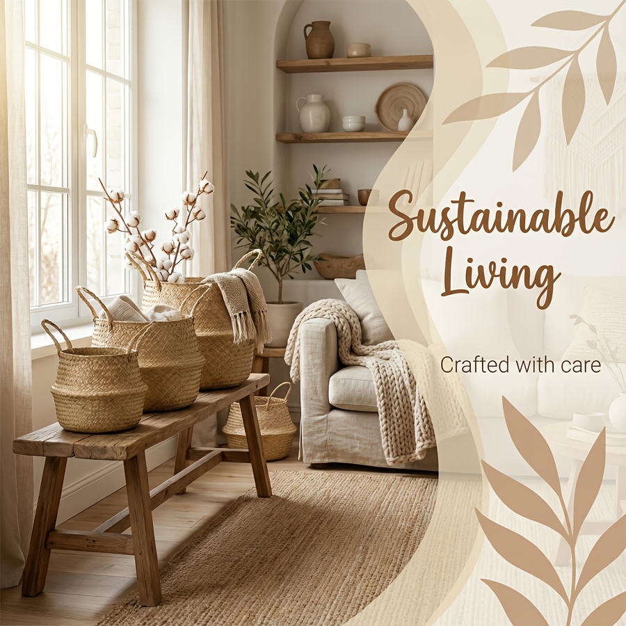 3pcs Woven Storage Basket Set, Versatile Belly Baskets for Organizing