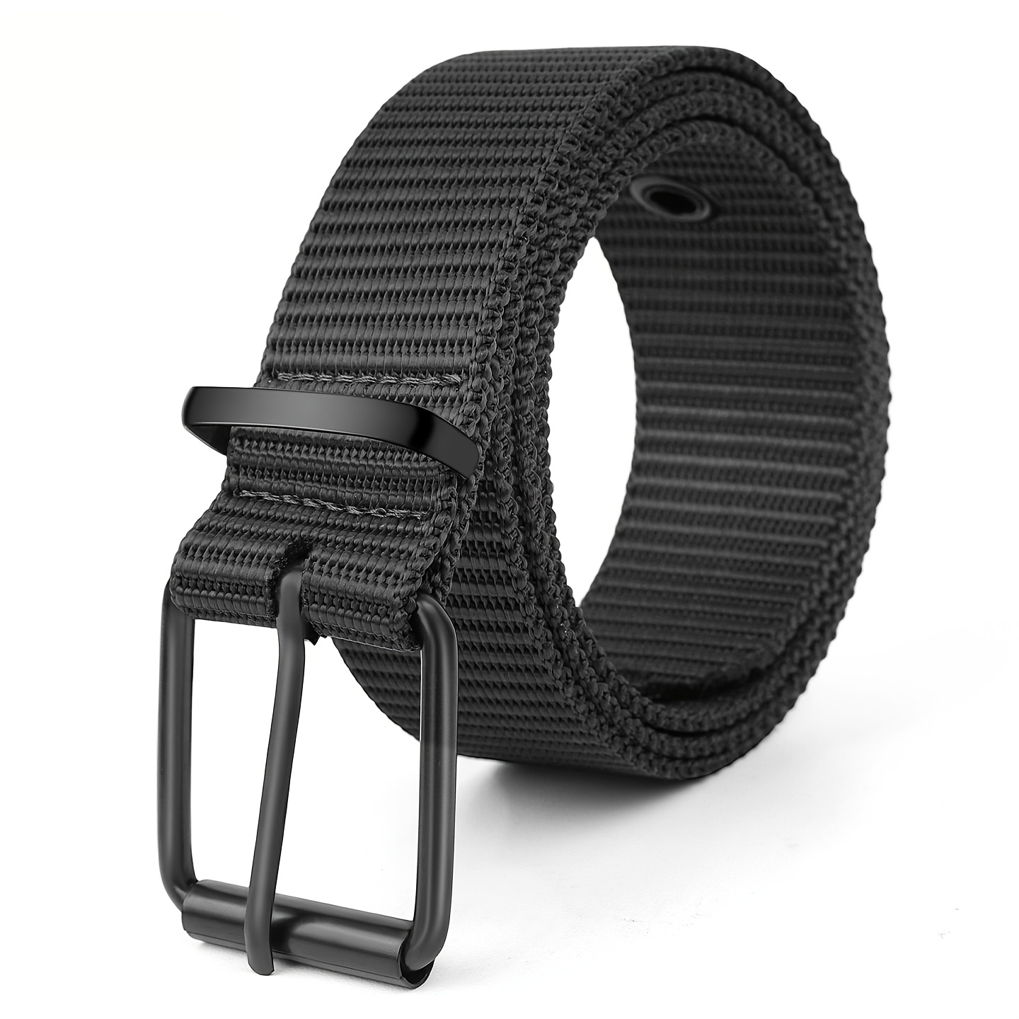 TEMU Plus-size Men's Wide-cut Durable Canvas Belt. Heavy-duty Nylon Material, Quick-release Lock, Anti-slip And Wear-resistant. Unisex, Suitable For