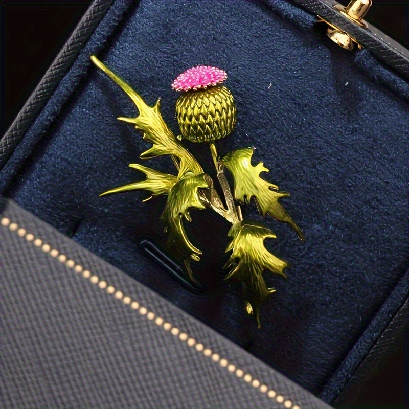 TEMU 1pc Exquisite Needle Brooch Waist High-end Flower Colorful Chest Flower Suit Style Green Garden, Daily Clothing Valentine's Day Gift