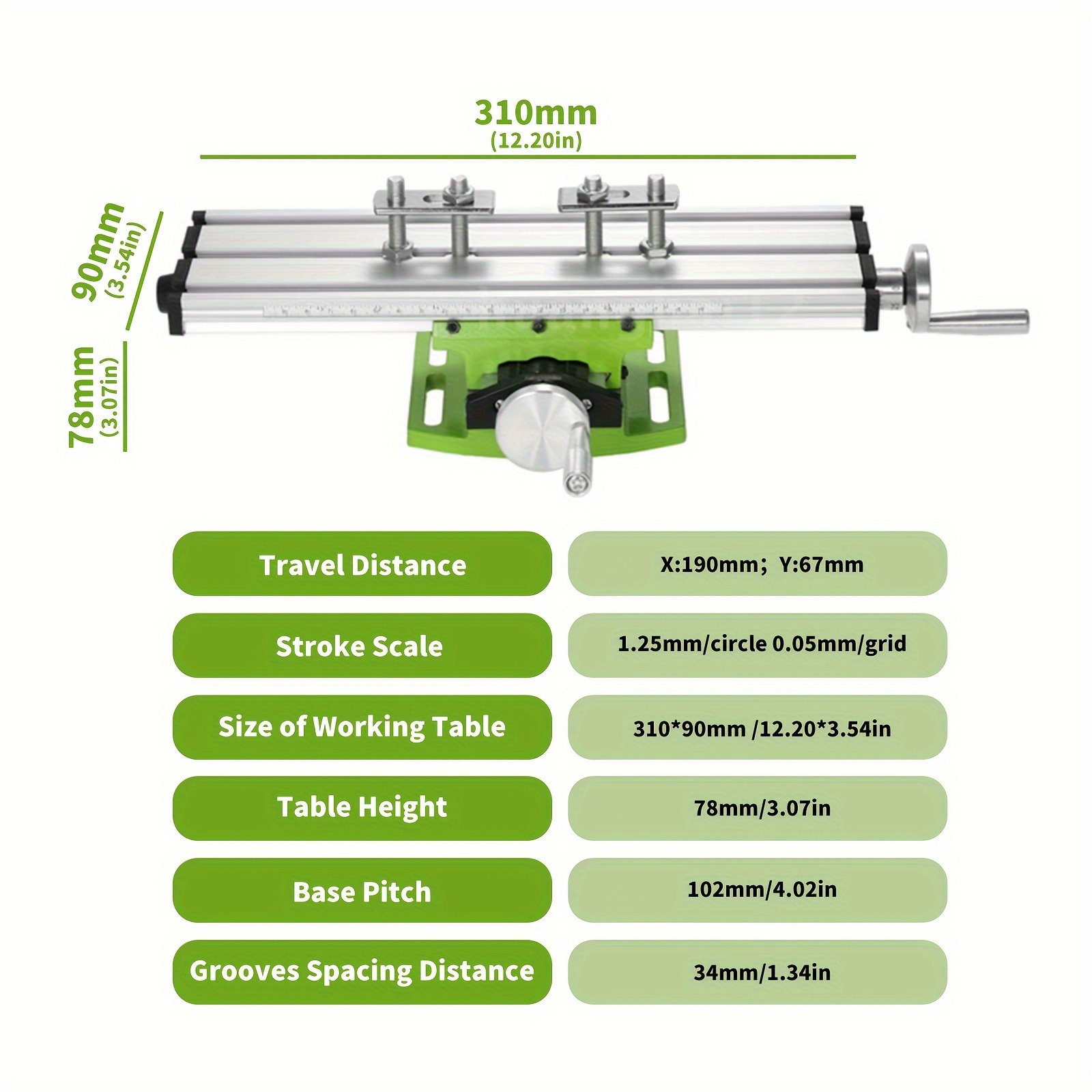 Precision Milling Worktable 2-Axis Cross Slide Milling Table – Aluminum Alloy Worktable For Mini Drills, Drill Presses & Small Machinery (Adjustable X/Y) Bench Drill