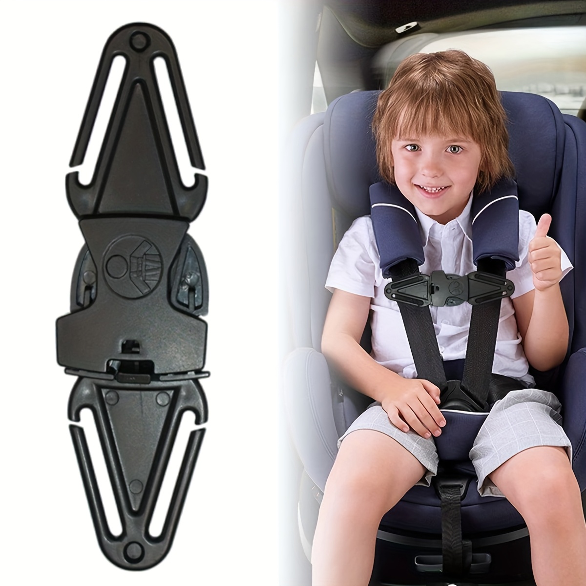 2pcs/1pc stroller safety anti-slip belt adjustable strap with - Main Image