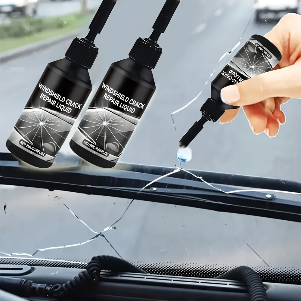 TEMU Windshield Repair Kit, 15-minute , Stops Spread, Diy And 250+. Works On , Star , And Scratches. 2 Options-2-pack Of Windshield Repair Fluid