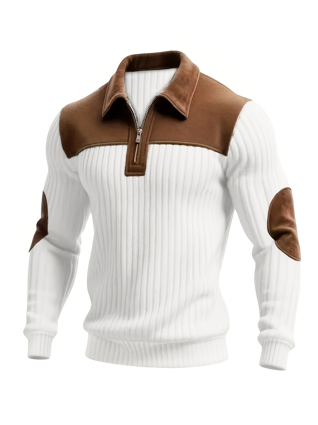 item picture autumn winter mens long sleeve jacquard knit sweater christmas gift thick contrast striped casual stand collar zipper pullover
