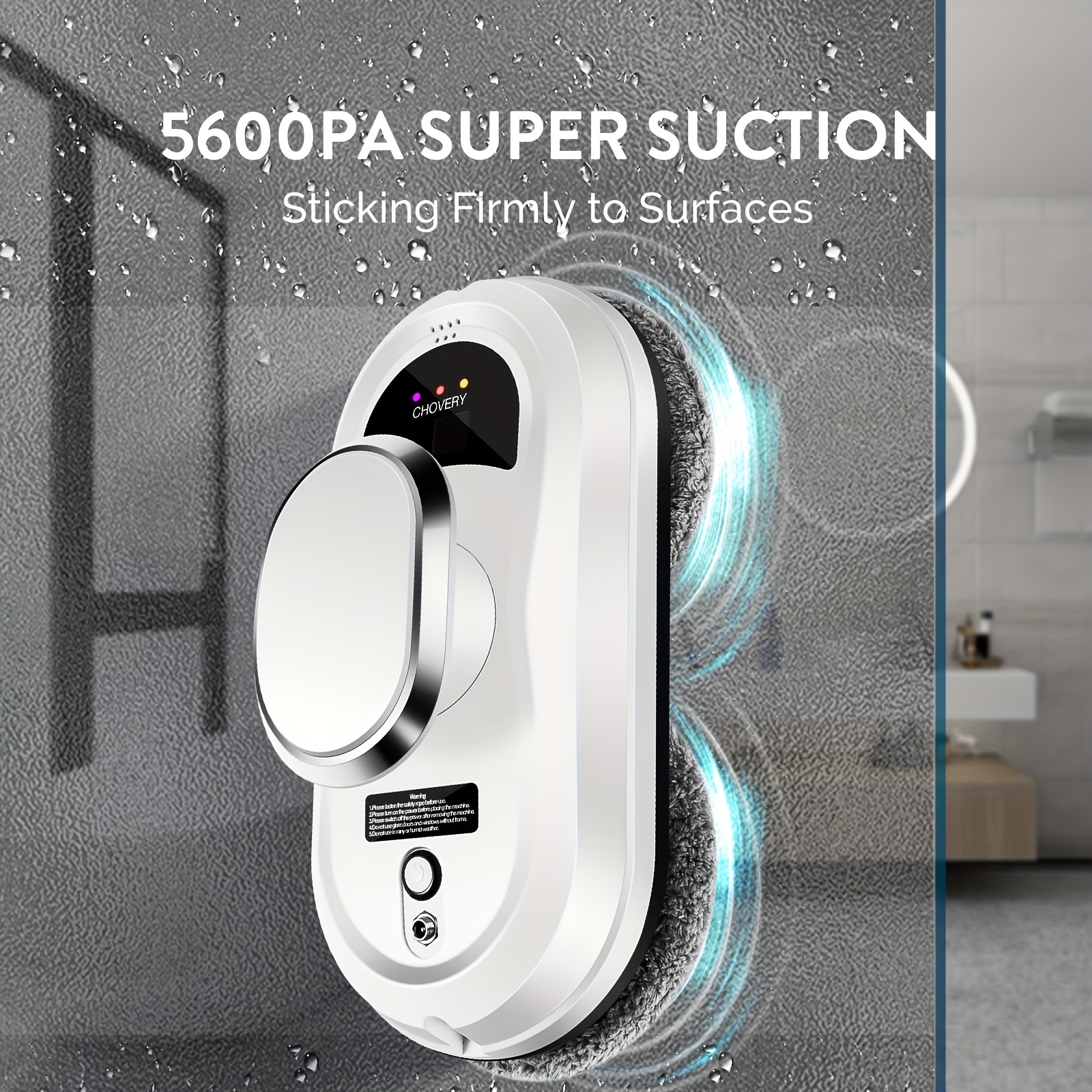 

Window Cleaner Robot, Cleaning Robotic With 5600pa Strong Suction, Remote Control Window Cleaning Robot For Windows/tiles/class Door