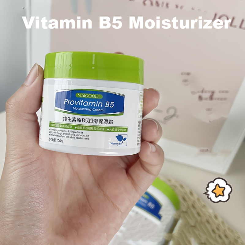 MAIGOOLE Vitamin B5 Moisturizing Cream - Alcohol-Free, with Glycerin and Vitamin C, Deep Hydration, Non-Sticky Formula for All Light Light Beige Types, Deep Nourishment & Roughness - 100g Moisturizer in Elegant Jar Design, Perfect for Home Use