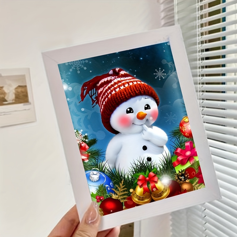 TEMU 5d Diy Diamond Painting Cute Snowman Dotted Diamond Embroidery Decoration Round Diamond Full Diamond