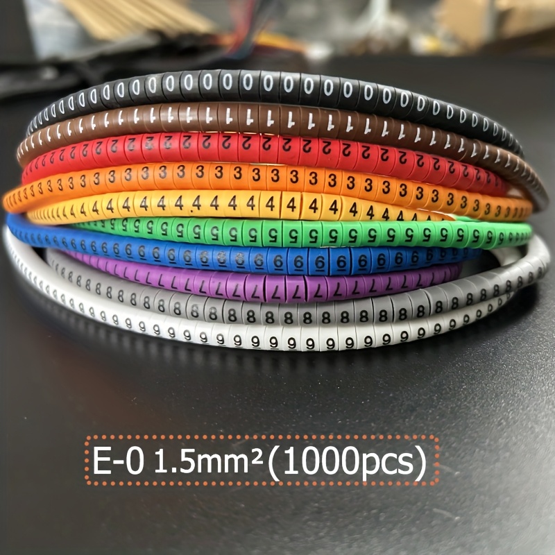 Ec-0/ec-1/ Rainbow Pvc Cable Label Set Wire Number Tubes Numbers 0-9 1.5mm² 2.5mm² 4mm² Suitable For Electrical Cable Management Cabinet And Electrical Engineering Projects