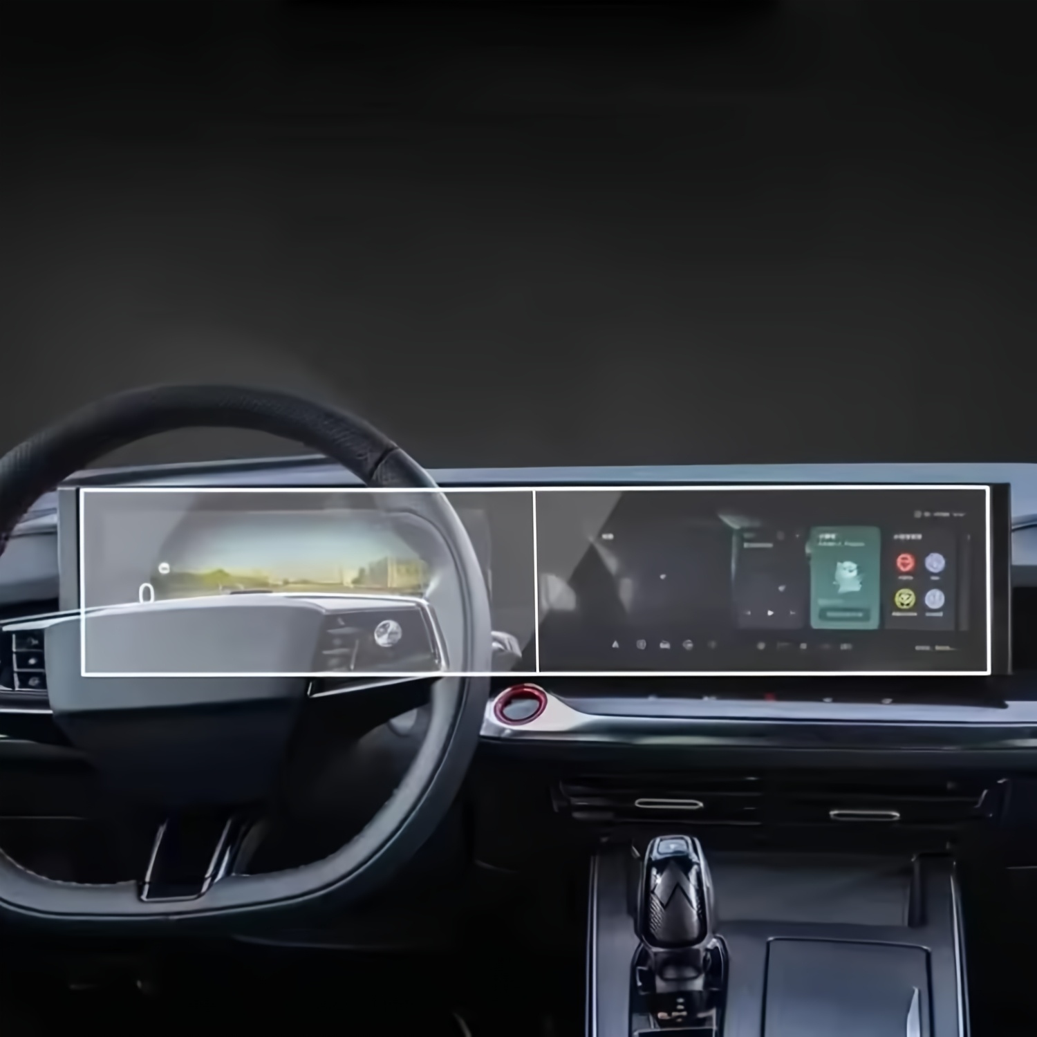 TEMU Película para salpicadero de pantalla LCD de infoentretenimiento y GPS de 12.3 pulgadas para 2025, protector de pantalla de