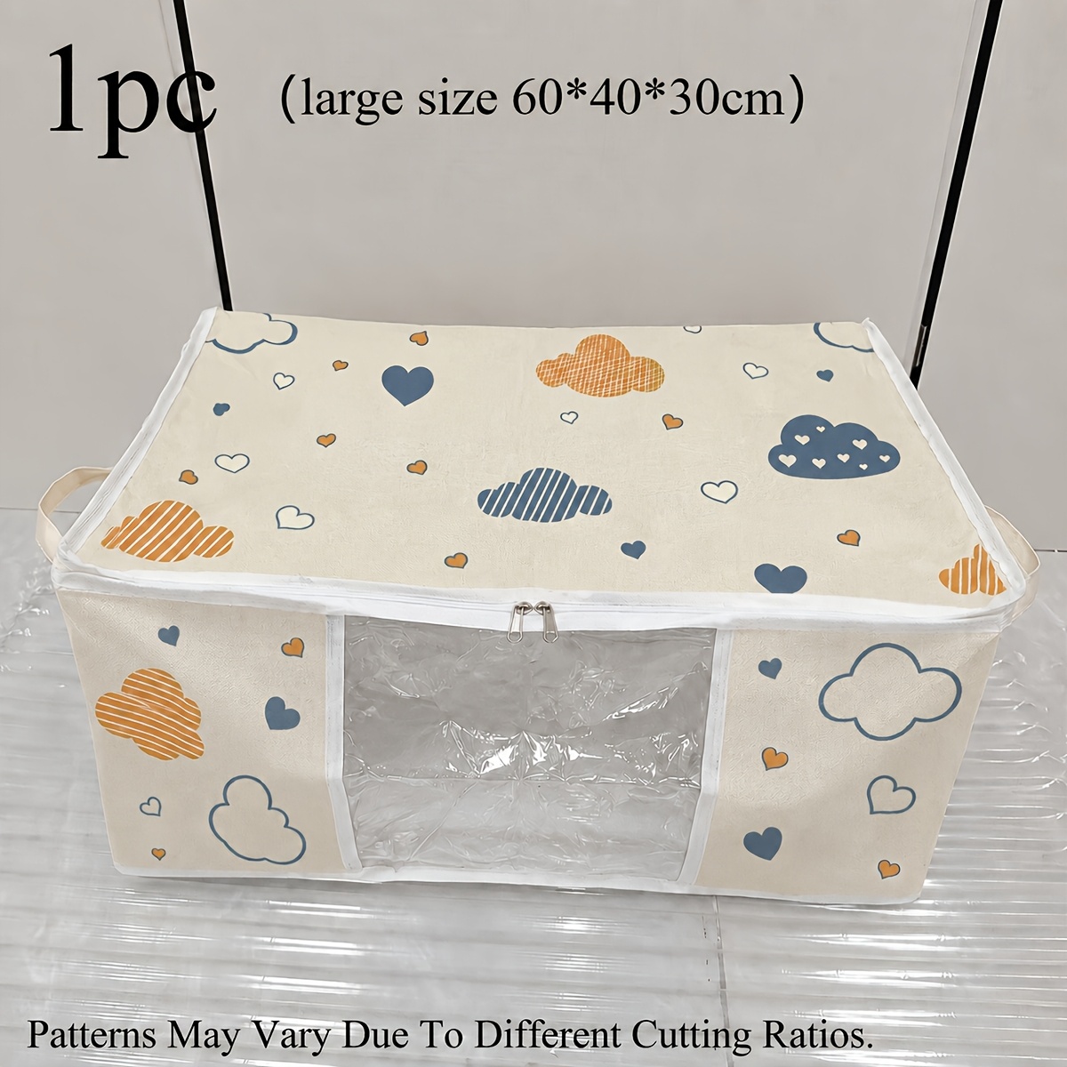 TEMU 1 pz Borsa portaoggetti pieghevole di grande capacit� con manici rinforzati, organizer per armadio per coperte, vestiti, biancheria da letto,
