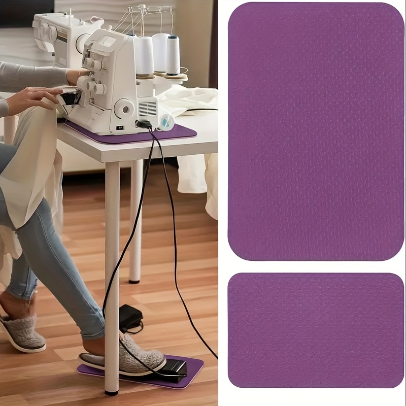 

2pcs Sewing Machine Pads - Anti-slip, Noise Reducing Rubber Pedal Mats For Embroidery & Sewing, Pink/purple (15"x20" And 9"x14")