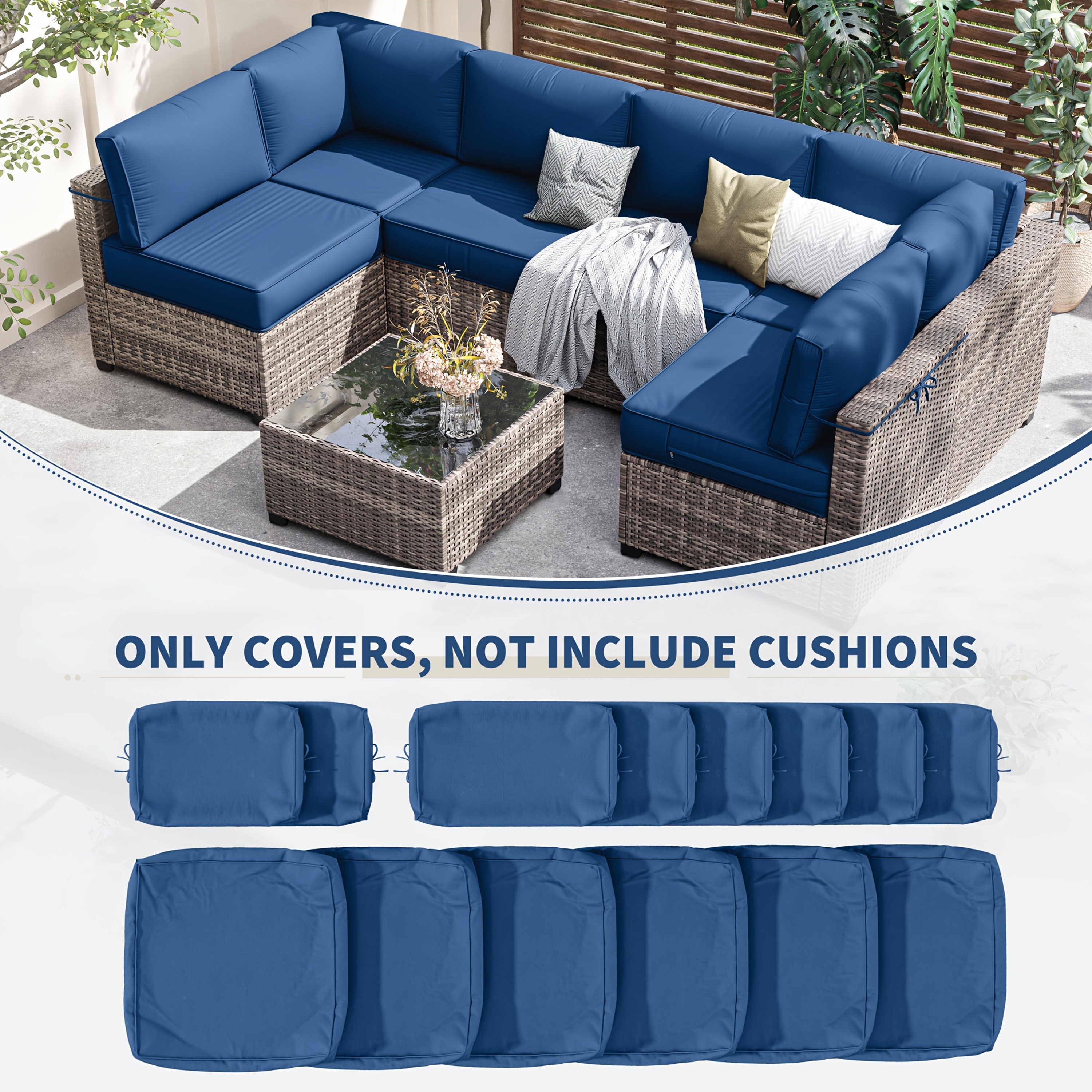 14pcs outdoor cushion covers replacement covers patio - Temu