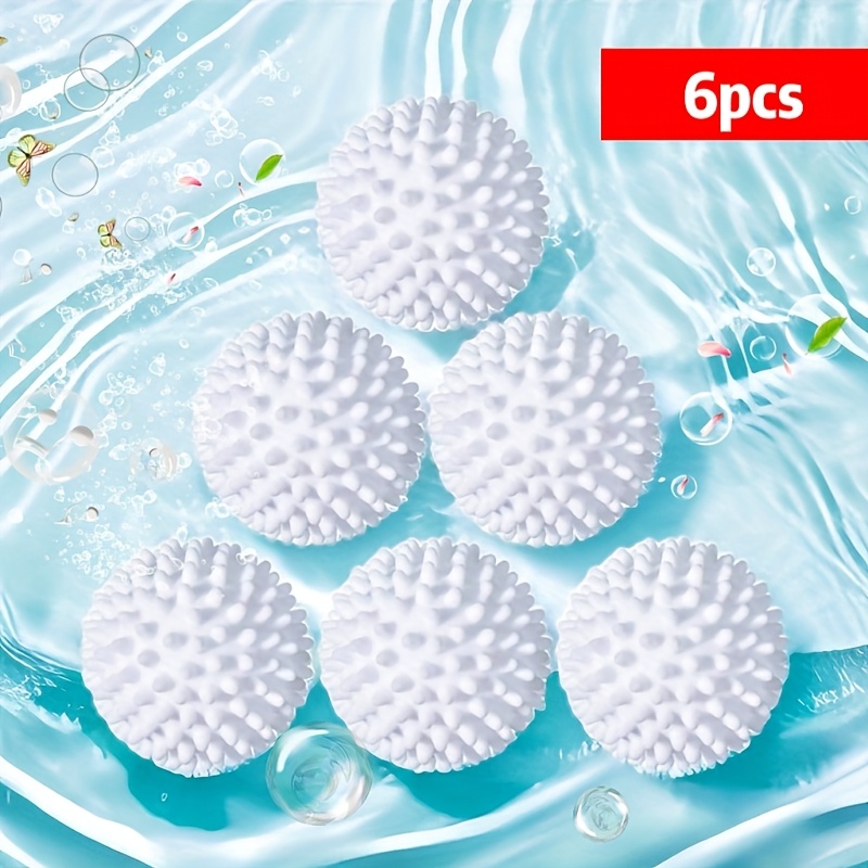 

6 Pieces Laundry Will Drying Balls Reusable Dryer Balls Laundry Drying Fabric Softener And , Reusable Pvc Solid Cleaning Ball (white)