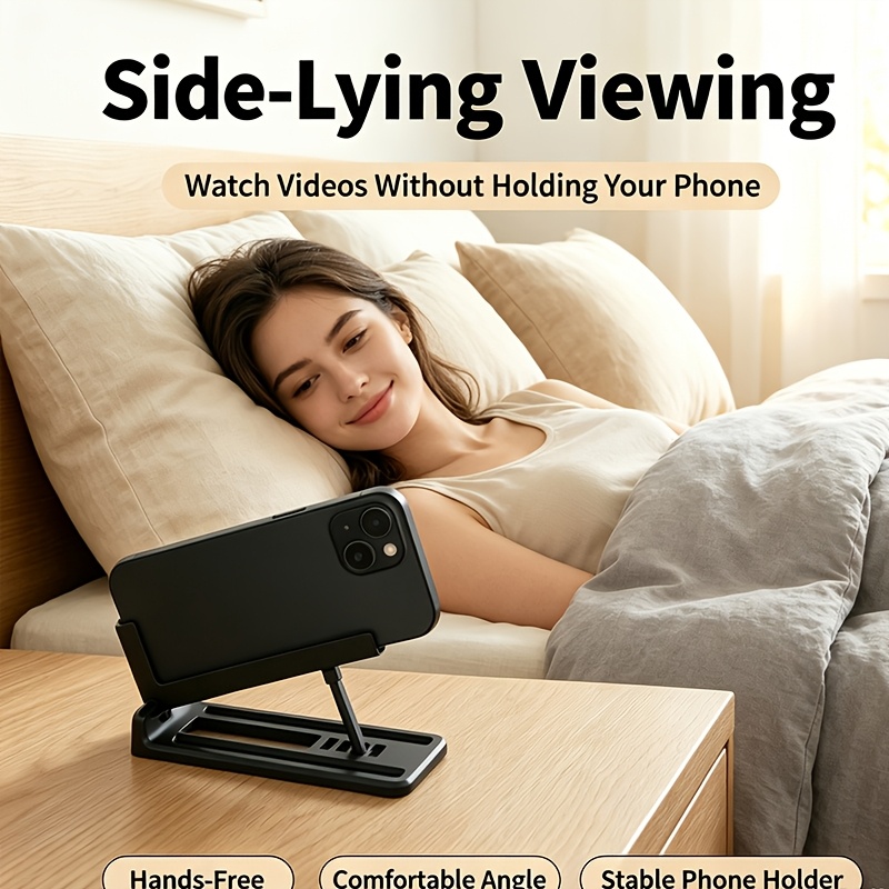 TEMU Support de téléphone pour couchage sur le côté avec quatre positions réglables, un outil pour les pour regarder des séries au lit, un support de