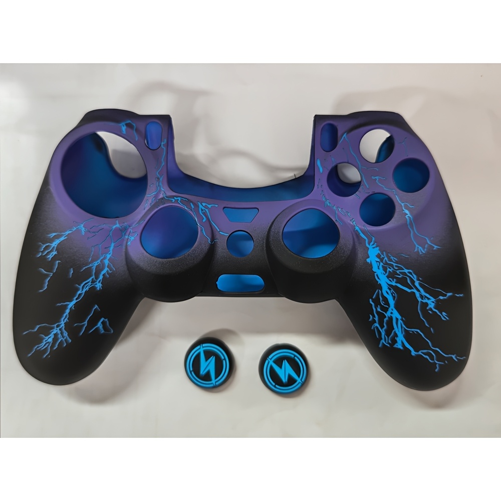 TEMU Housse Souple en Silicone pour PS4, Antidérapante & Anti-Poussière, Découpes Précises, Facile à Installer - Accessoires de Jeu pour PS Joy-Con,