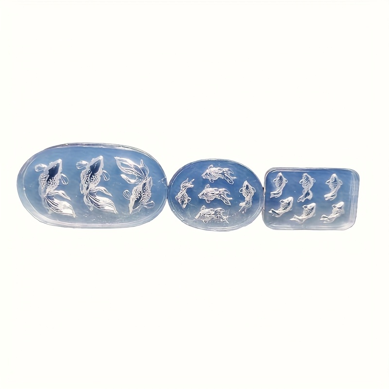 TEMU 3pcspcs (3pcs/set) Koi Fish & Carp Ornaments Silicone Mold Suitable For Epoxy Resin, Clay, Wax - Diy Craft Molds For Making, Resin, Miniature