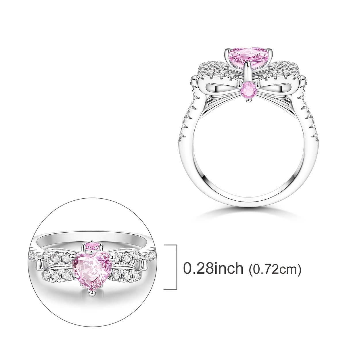Women's Silvery Bow Love Ring, Elegant Gift