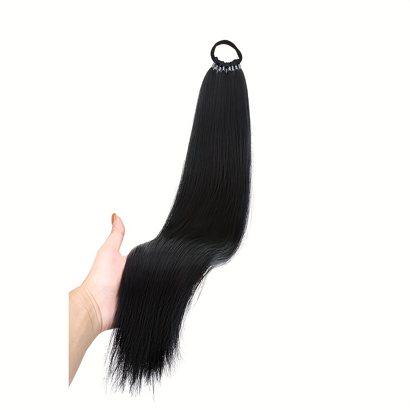 E-shop Lange, gerade Pferdeschwanz-Verlängerungen mit elastischen Bändern, für elegante Alltagskleidung und Haarverlängerungen zum Allerheiligen