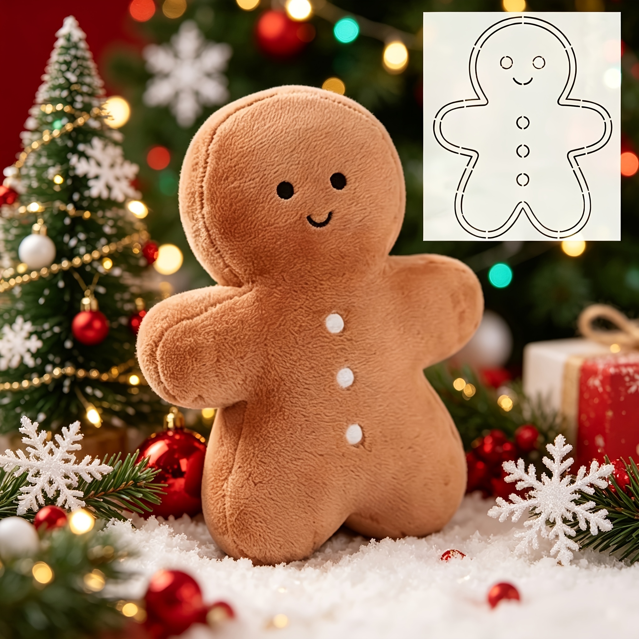 TEMU 1pc Pet Gingerbread Man Sewing Template, Template, Creative Handmade Craft, Sewing Pattern For Handcraft Enthusiasts, Suitable For Home Decor,
