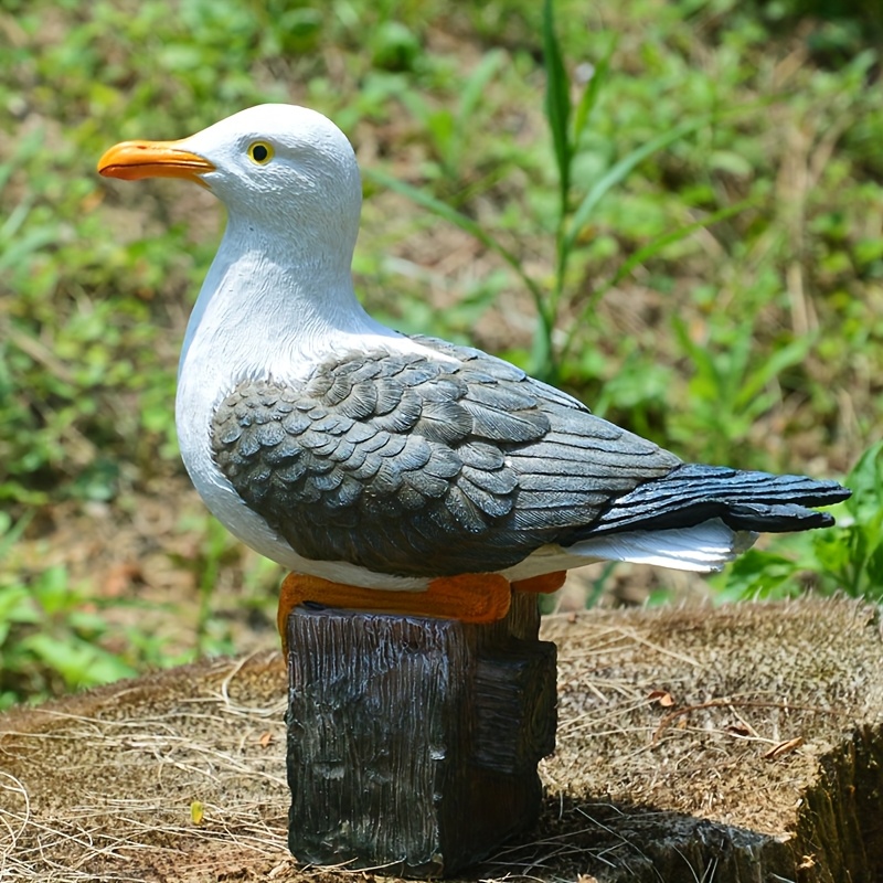 E-shop Harz Möwen Skulptur - Garten Dekoration im mediterranen Stil für den Außenbereich, wetterfeste Vogelstatue, geeignet für Höfe, Rasenflächen und