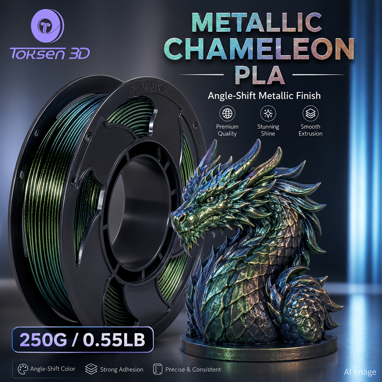 TEMU Pla Filament 1.75mm Sparkle Glitter, Metallic Color Pla 250g/0.55lb Burnt 3d Printer Filament, Sparkle In Sunlight Filament, Glitter Color