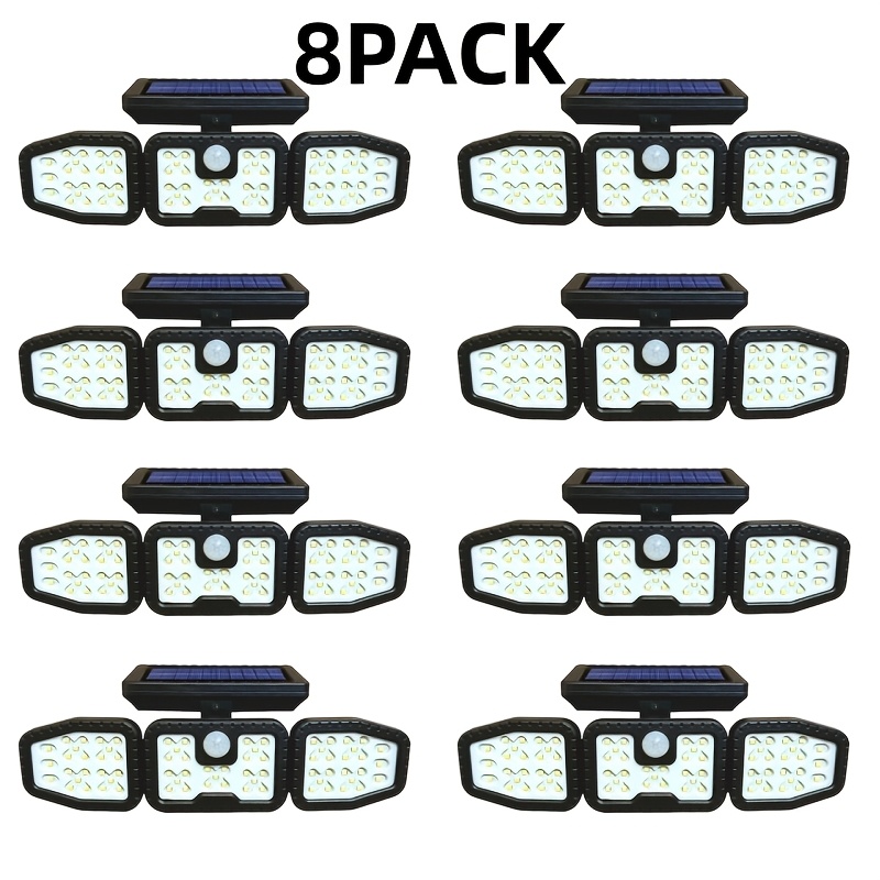 TEMU 71 Led Beads Three-sided Multi-angle Adjustable Solar Light, 3-mode Smart Sensor Solar Wall Lamp, Foldable & Rotatable Outdoor Solar Street