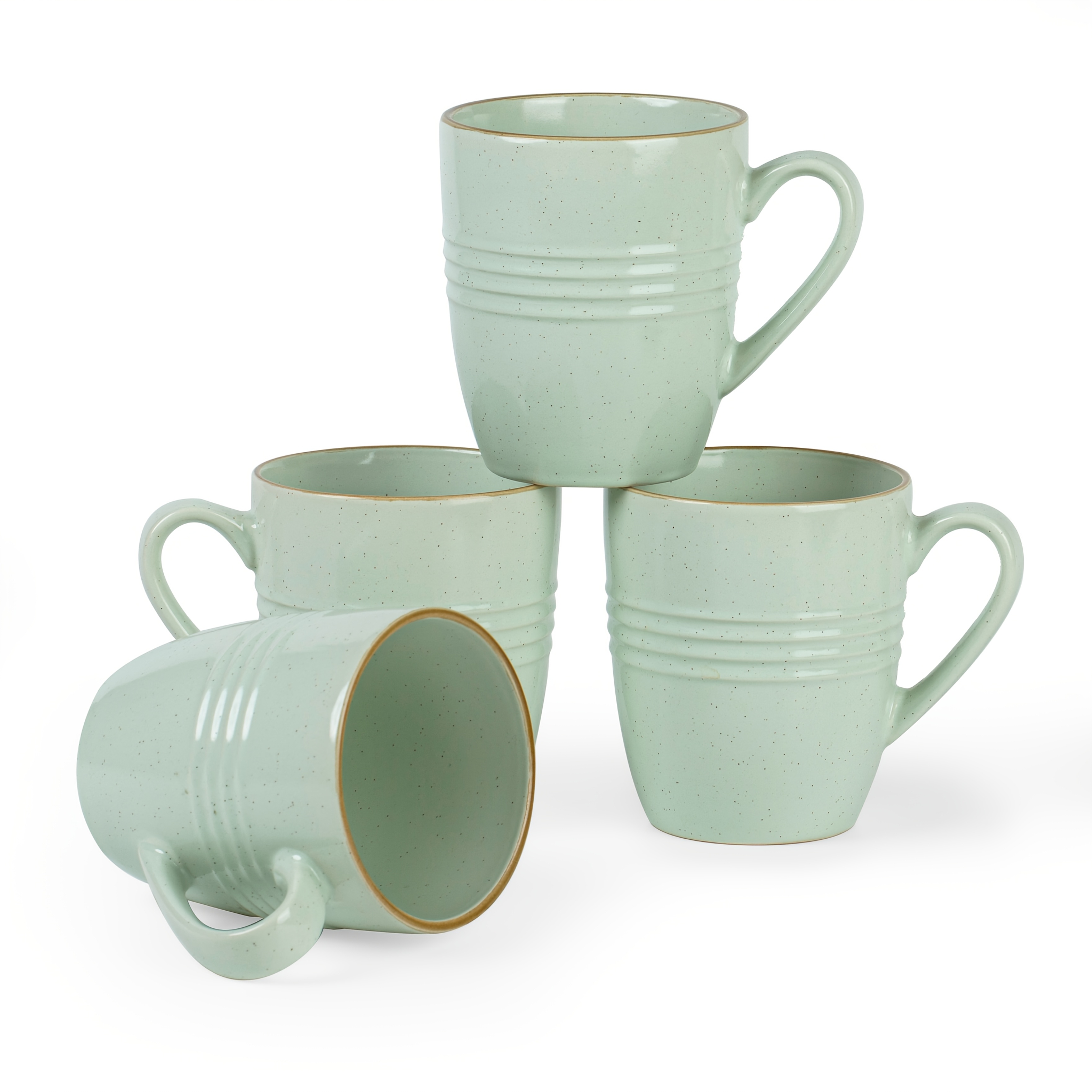 4pcs Coffee Mug Set, 14oz Stoneware Coffee Mugs Set Of 4, Coffee Cups With Handle For Latte, Mocha, , Tea, Microwave And Dishwasher Safe, Blue
