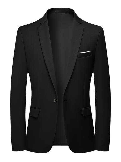 mens elegant single breasted suit jacket gray three button closure regular fit long sleeve business casual wear business casual jacket classic lapel jacke