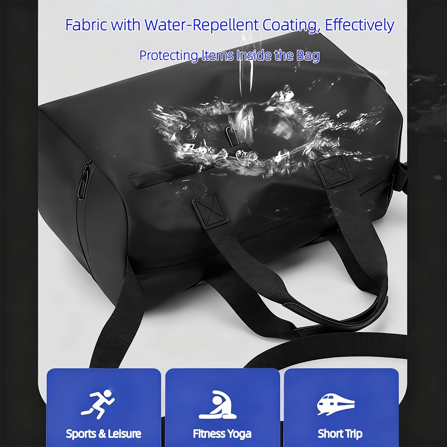 PUMA Logo Print Gym Bag, Professional Wet & Dry Separation, Extra Large Capacity, Unisex Lightweight Sports Bag, Street Fashion, Short & Long Distance Travel, Crossbody Sports Style Luggage Bag