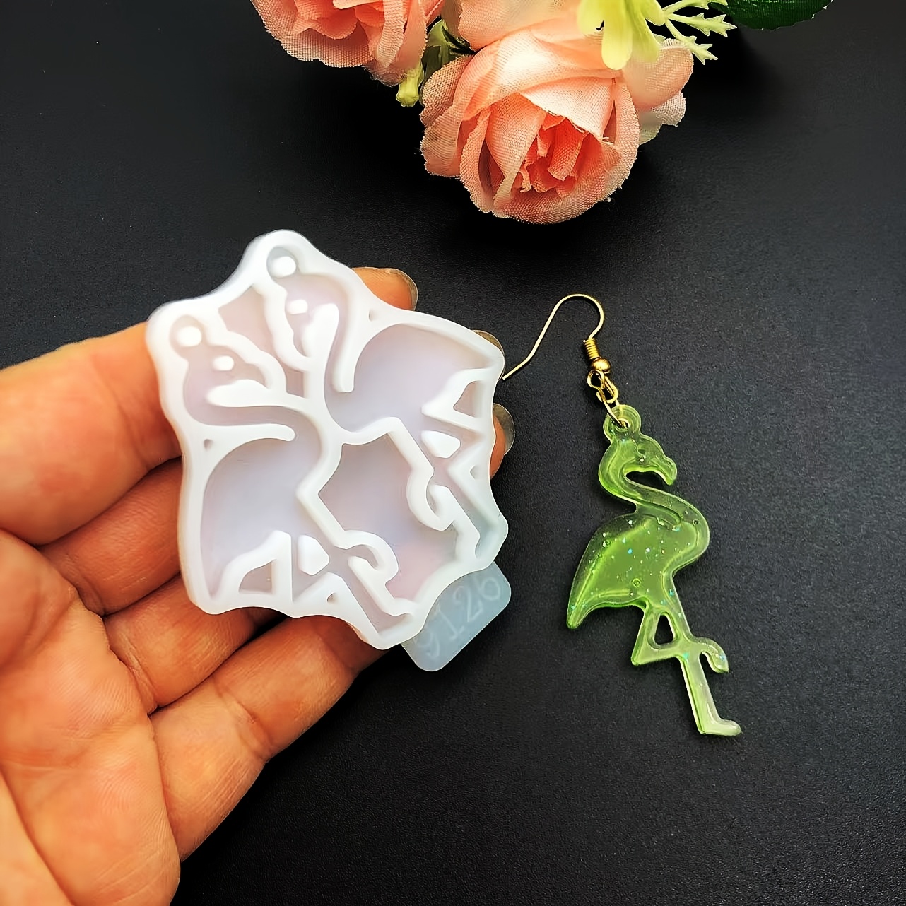 

1pc Silicone Mold For Diy Flamingo Earrings, Bird-shaped Earring Dangle Pendant, Crystal Epoxy Resin Casting Mold, Jewelry Making Craft Tool