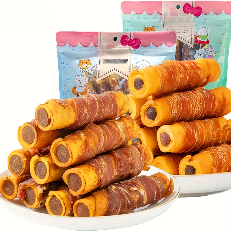 

/5.29oz Chicken/duck Wrapped Cowhide Chocolate Stick, Meat Dog Snacks, Made From Chicken/duck Meat And Beef Skin, Beef Stuffing, Healthy, High Protein, Easy To , Long-, Perfect Training Snack For Dogs