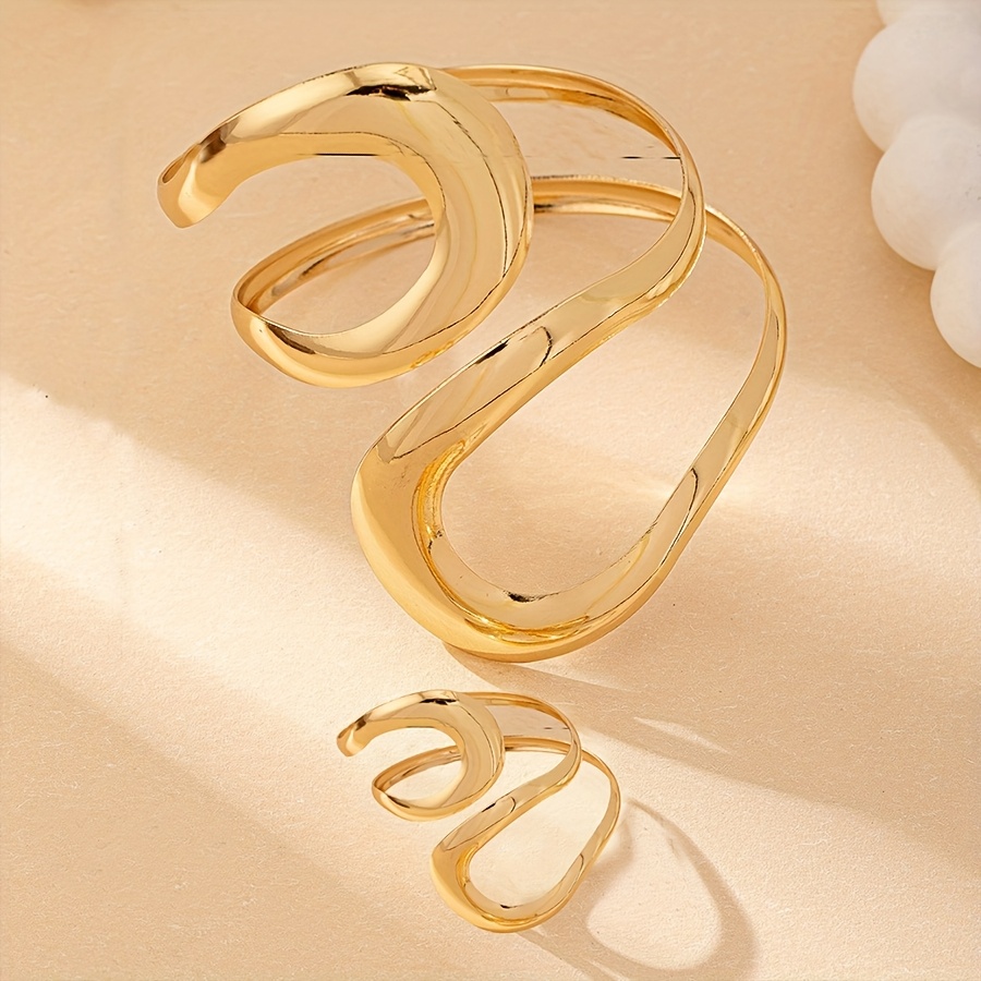 E-shop 1 Set/Geometrisches, glänzendes, hohles und ringförmiges Temperament-Eleganz-Allzweck-Hohl-Linien-Set, geeignet für , Partys, Zusammenkünfte und