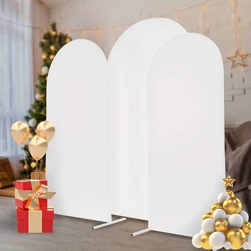 1pc 70 98in 78 85in 86 73in romantic white wedding arch cover spandex fitted arch backdrop stand covers for round top arch background stands cover for birthday party banquet decor wedding valentines day
