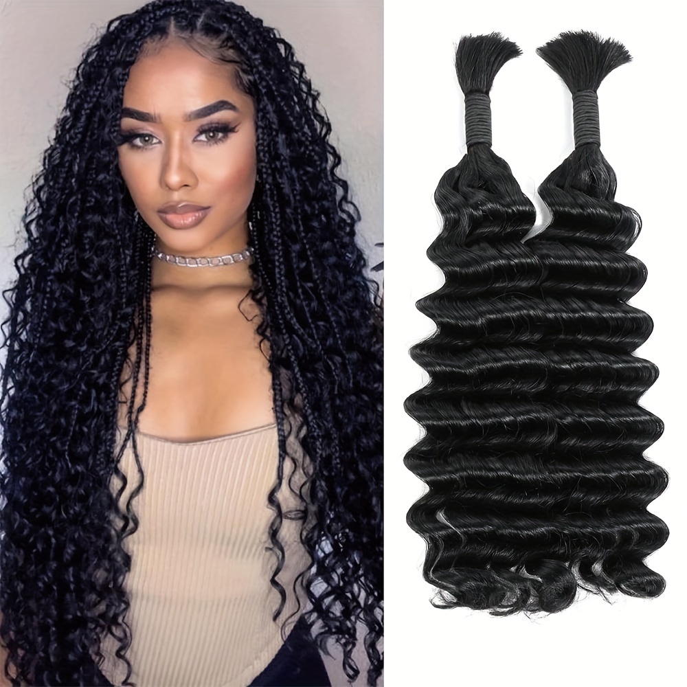 Curly Brazilian Human Hair Bulk For Braiding Remy Crochet Braids Hair 100g  1Pcs