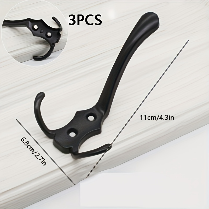 3pcs/bathroom Kitchen Multifunctional Hook Clothes Hook Single Hook Hat Hook Wardrobe Clothes Rack Entrance Wall Single Hook Wall-mounted