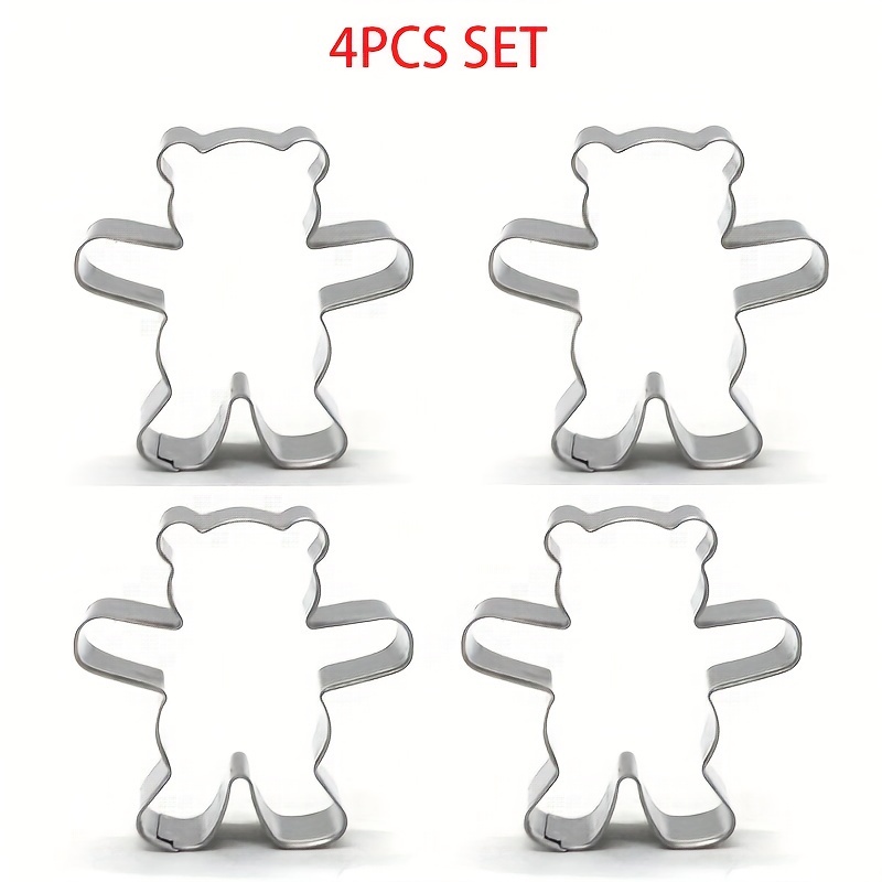 

4-piece Set , Animal Shapes Biscuit For Baking, Stainless Steel Pastry Molds For Diy, Suitable For Christmas, Halloween, Easter, Hanukkah, Thanksgiving Baking Tools