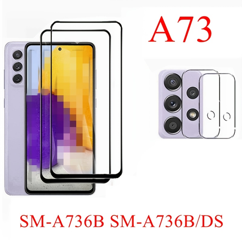 TEMU 2+2 Full Coverage Tempered Glass Packs For Galaxy A73 A736b A736b/ds Pvc Camera Lens Screen Protector Film For Galaxy A73