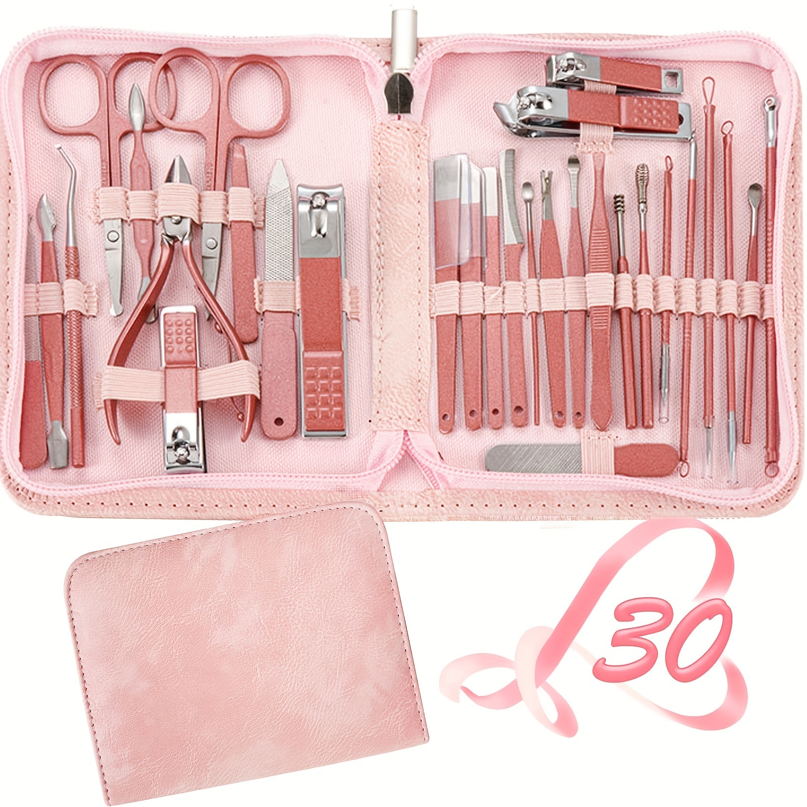 

Manicure Set 30 In 1 Nail Clippers Set, Nail Manicure Kit For Women, Toenail Clippers, Pedicure Kit, Pedicure Tools, Suitable For Travel Manicure Tools, Toe Nail Kit, Nail Care Kit, Manicure Set Women