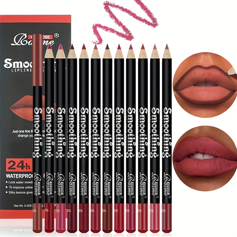 

12pc Matte Lip Liner Pencil Set, Lipstick Pencil Gift Set, Smooth Application, Long-lasting Velvet Texture, Assorted Mocha Shades, Makeup Kit For Lip Contouring And Definition, Ideal Gifts For Women