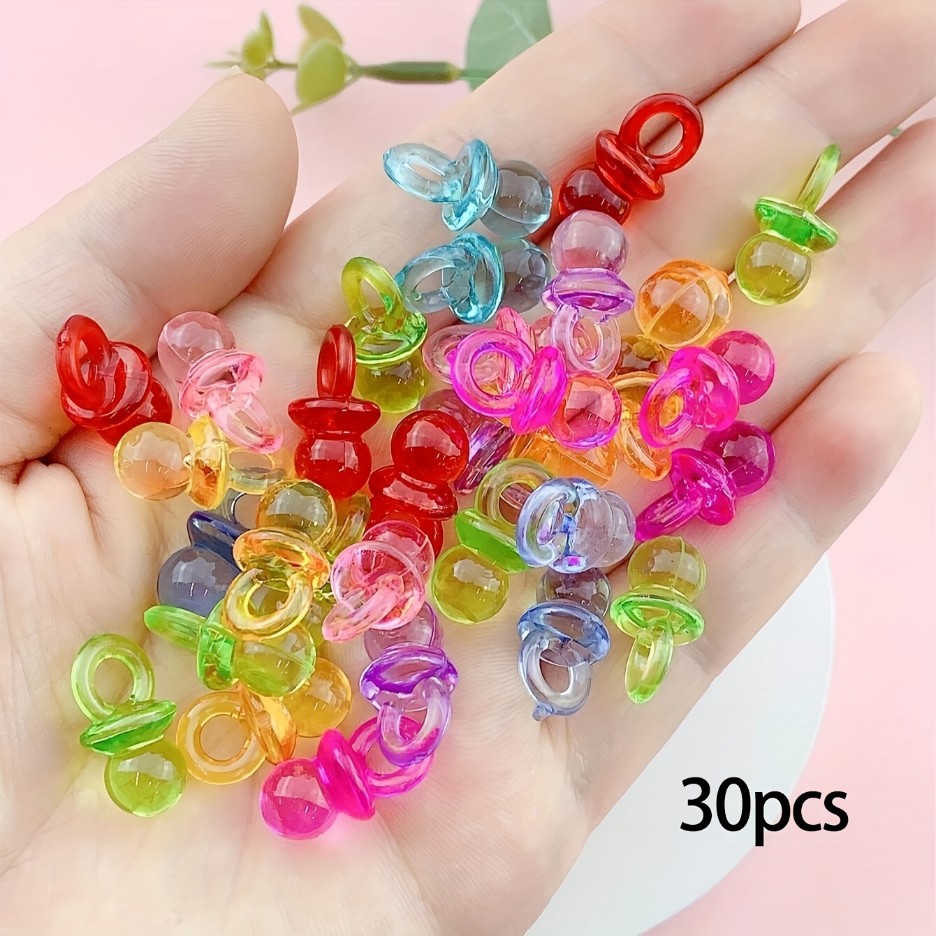 Image of 30pcs Transparent Colorful Shaped Charms Pendants For Jewelry Making Handmade Necklace Bracelet Earrings Additions