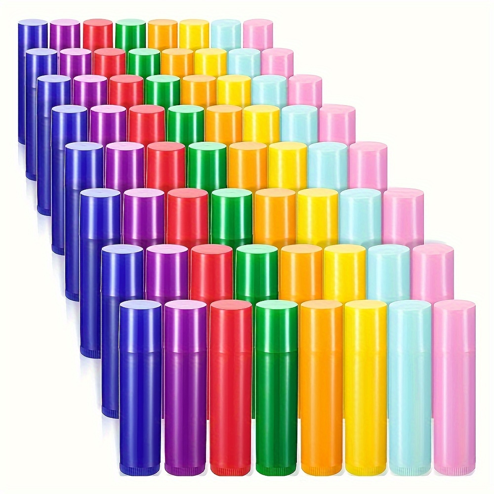 64 stück lippen  5ml leere behälter nachfüllbar drehbare plastik lippenstift röhrchen lipgloss   tube halter für kosmetik, 8 farben